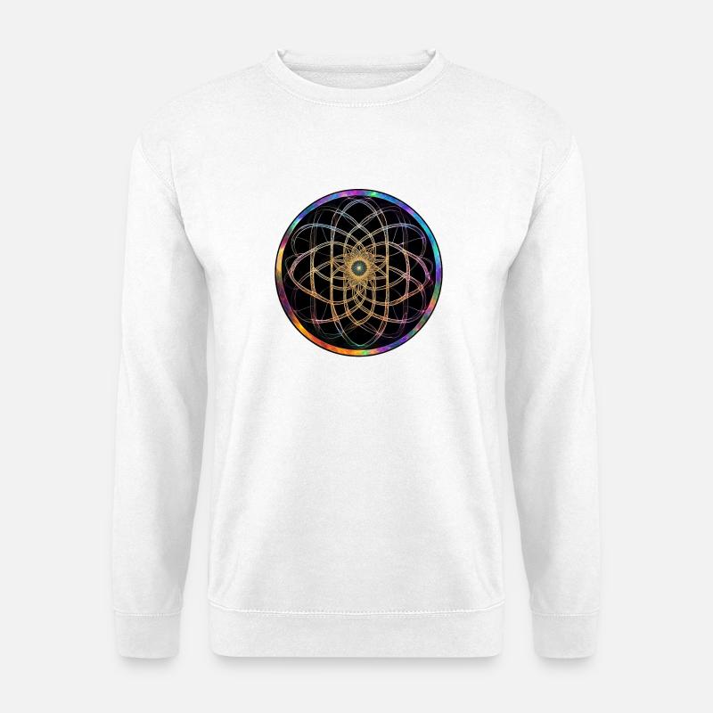 Regenbogen Mandala Kreismuster - Unisex Pullover - Weiß