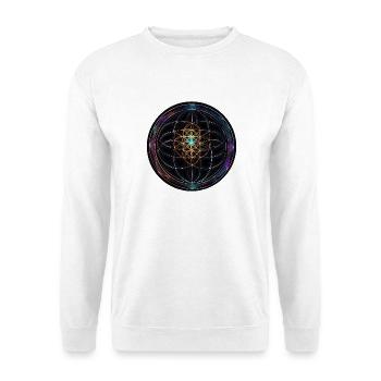 Metatron Scheiben Mandala Glow - Unisex Pullover - Weiß - Vorne