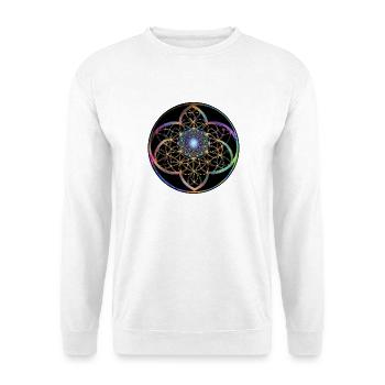 Fleur de vie kaléidoscopique - Sweat-shirt Unisexe - blanc - Devant