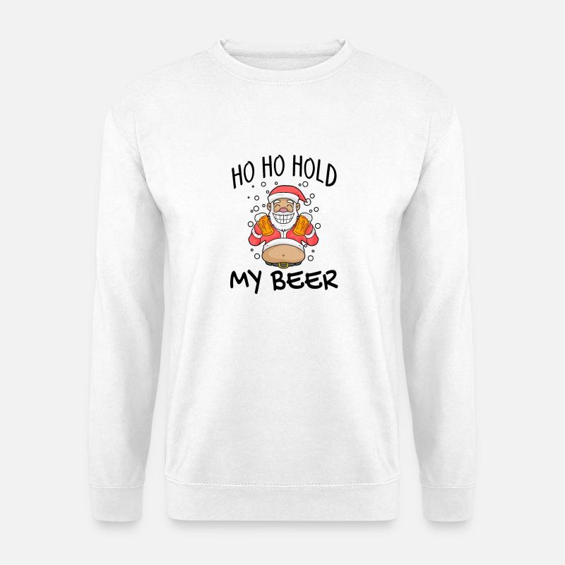 Weihnachtsmann Weihnachten Bier - Unisex Pullover - Weiß