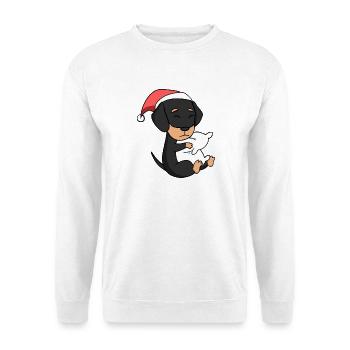 Teckel Chien Animal Noël - Sweat-shirt Unisexe - blanc - Devant