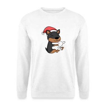 Pinscher Hund Tier Weihnachten - Unisex Pullover - Weiß - Vorne