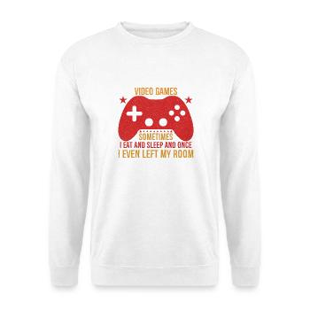 ICH SPIELE NICHT IMMER VIDEOSPIELE Gamer Boys Teens - Unisex Pullover - Weiß - Vorne - Alina (178cm) & Michal (187cm)