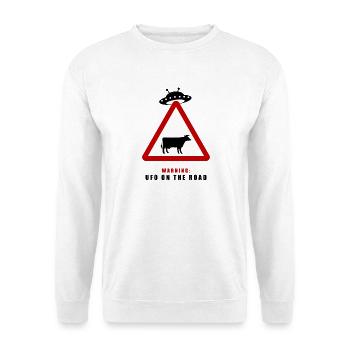 Avertissement! OVNI sur la route ! - Sweat-shirt Unisexe - blanc - Devant