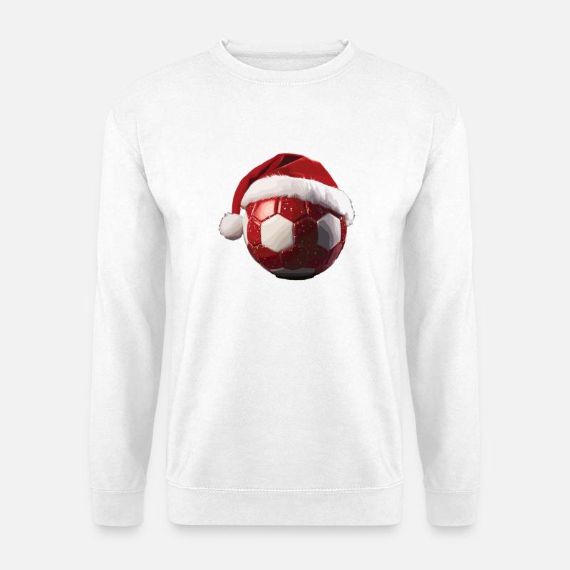 Fußball Weihnachten Weihnachtsmütze ball - Unisex Pullover - Weiß