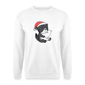 Chat, Mignon, Chat De La Forêt Norvégienne, Fatigué - Sweat-shirt Unisexe - blanc - Devant