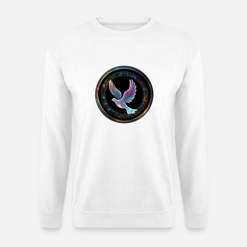 Galaxy Taube im Sternenring - Unisex Pullover - Weiß