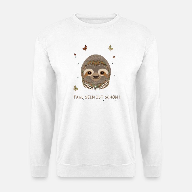 Faultier, faul sein ist schön - Unisex Pullover - Weiß