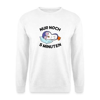 Nur noch 5 Minuten Langschläfer Schlafen Müdigkeit - Unisex Pullover - Weiß - Vorne