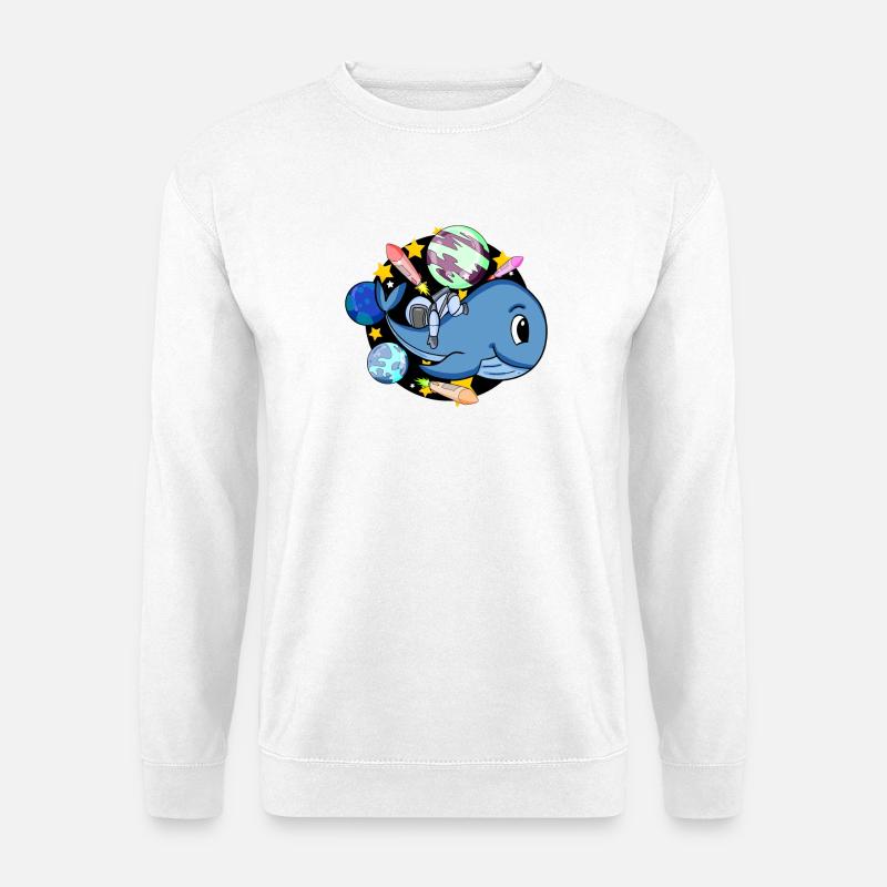 Baleine et astronaute dans l’espace - Sweat-shirt Unisexe - blanc