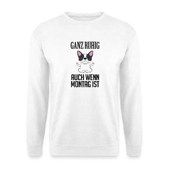 Montag Spruch Yoga Hund - Unisex Pullover - Weiß - Vorne