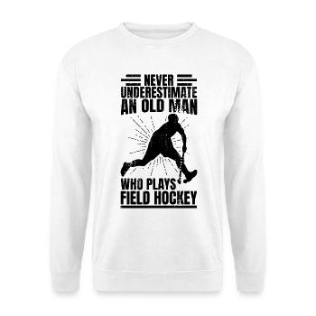 Old Man Playing Field Hockey - Unisex Sweatshirt - white - Front
