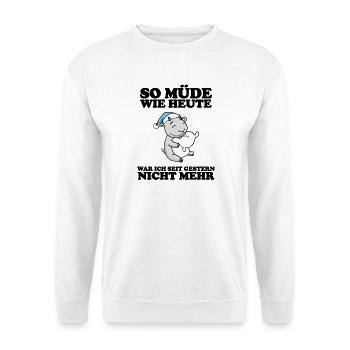 Ausschlafen Müde Spruch lustig Schlafen - Ziege - Unisex Pullover - Weiß - Vorne
