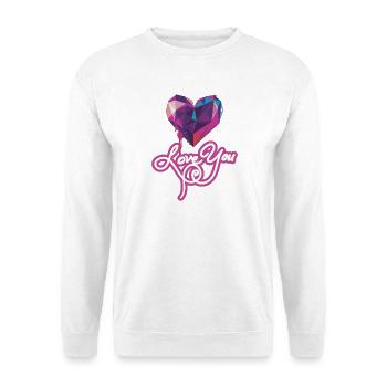 Ich liebe dich, geometrisches Herz - Unisex Pullover - Weiß - Vorne