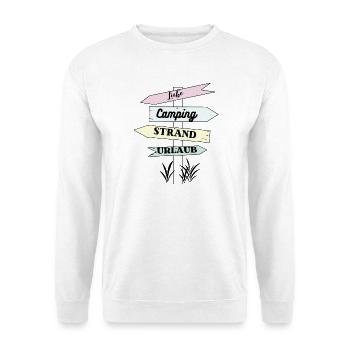 Camping Strand Urlaub Liebe - Unisex Pullover - Weiß - Vorne