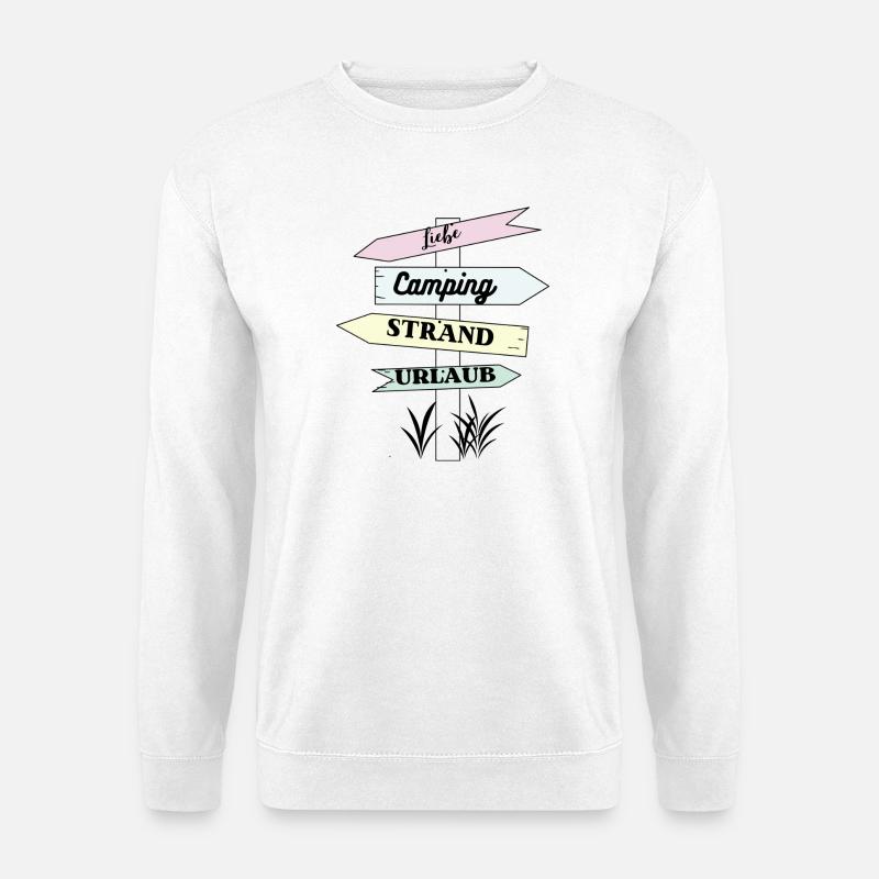 Camping Strand Urlaub Liebe - Unisex Pullover - Weiß