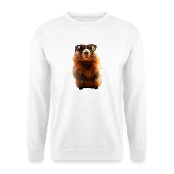 Murmeltier mit Sonnenbrille Nagetier Erdhörnchen - Unisex Pullover - Weiß - Vorne