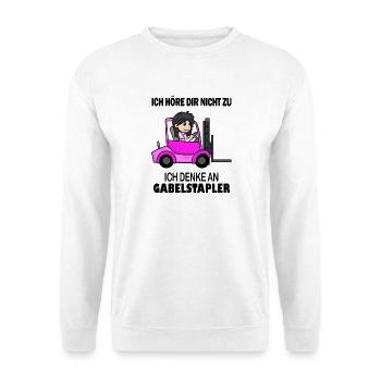 Staplerfahrerin Gabelstapler Lager Logistik Damen - Unisex Pullover - Weiß - Vorne
