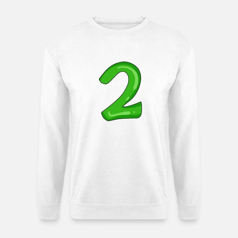 Zwei - 2 - Nummer Zahl - Unisex Pullover - Weiß