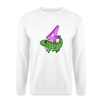 4. Geburtstag Motiv Iguana - vier Jahre alt - Unisex Pullover - Weiß - Vorne