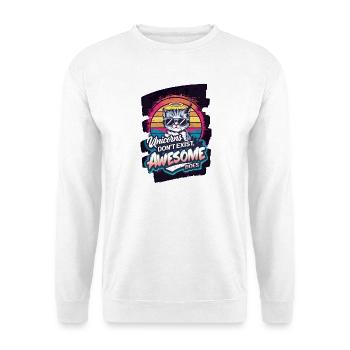 Hip licorne dessin animé illustration - Sweat-shirt Unisexe - blanc - Devant