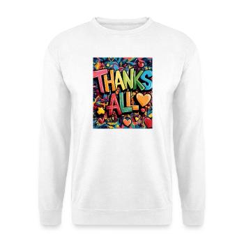 Illustration de remerciement de style graffiti joyeux - Sweat-shirt Unisexe - blanc - Devant