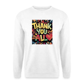 Conception de dessin animé de remerciement coloré - Sweat-shirt Unisexe - blanc - Devant