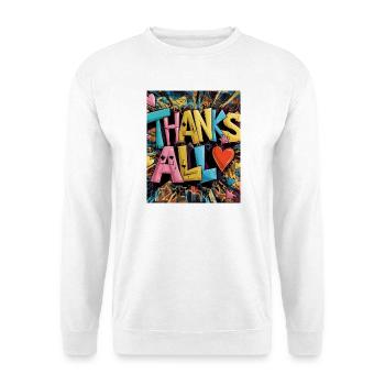 style graffiti merci coeur design - Sweat-shirt Unisexe - blanc - Devant