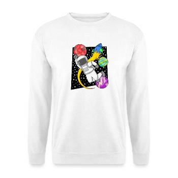 Astronaut Motif Outer Space - Unisex Sweatshirt - white - Front
