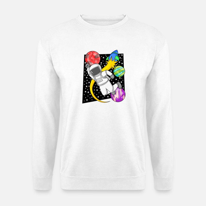 Astronaut Motif Outer Space - Unisex Sweatshirt - white
