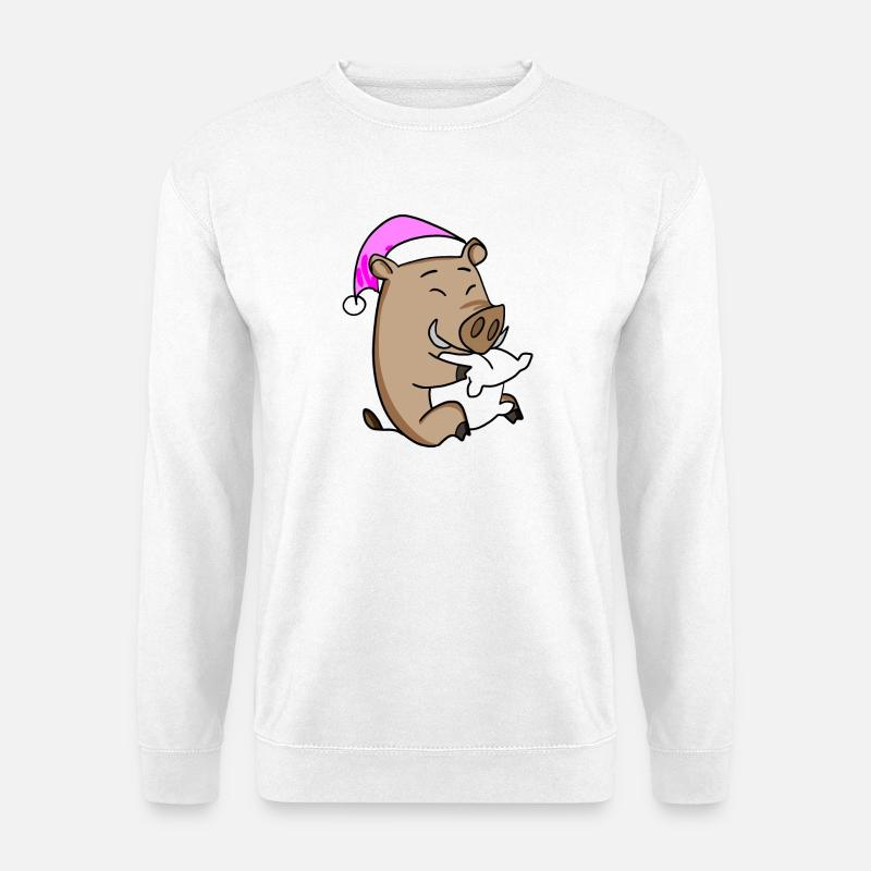 Wildschwein Müde Ausschlafen Schlafen Mädchen - Unisex Pullover - Weiß