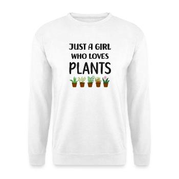Juste une fille qui aime les plantes - Sweat-shirt Unisexe - blanc - Devant