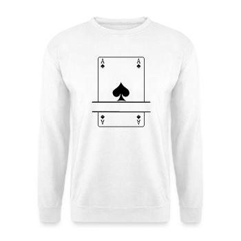 Playing Card Ace of Spades with Banner Space - Unisex Sweatshirt - white - Front