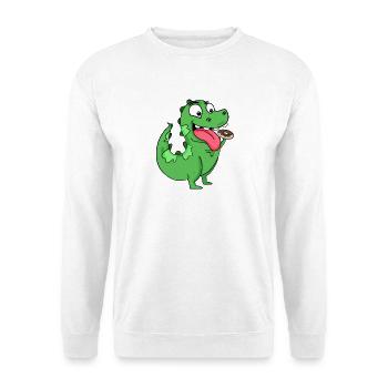 Dino Motiv Dinosaurier Donut - Unisex Pullover - Weiß - Vorne