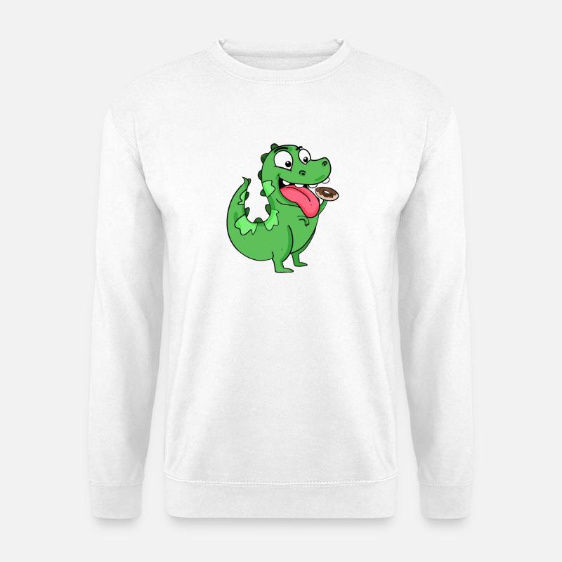 Dino Motiv Dinosaurier Donut - Unisex Pullover - Weiß