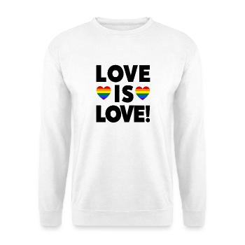 Love is Love – LGBTQIA+ Pride Herz Design - Unisex Pullover - Weiß - Vorne