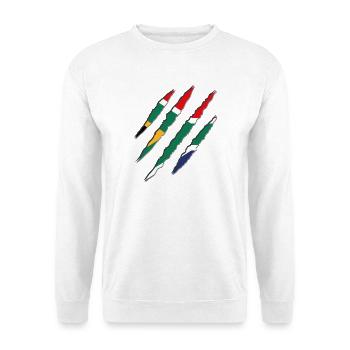 Südafrika Krallen - Unisex Pullover - Weiß - Vorne - Alina (178cm) & Michal (187cm)