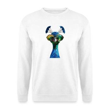 Pfau Blauer Pfau Pfauen Peacock Rad Pfauenrad Pfau - Unisex Pullover - Weiß - Vorne