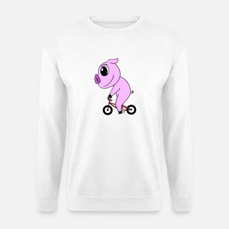 Pig Bicycle - Unisex Sweatshirt - white