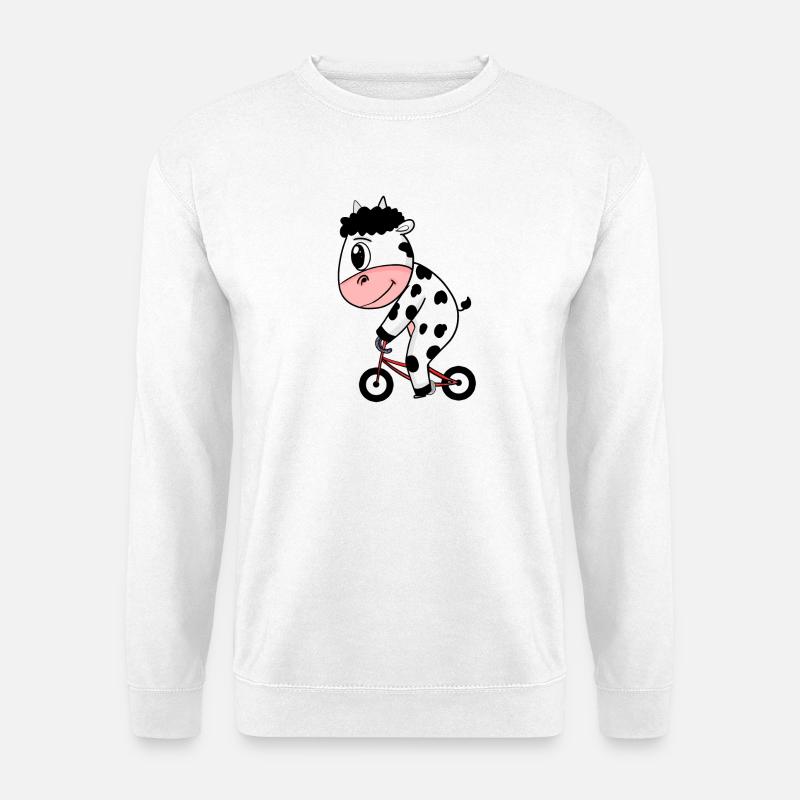 Kuh Fahrrad - Unisex Pullover - Weiß