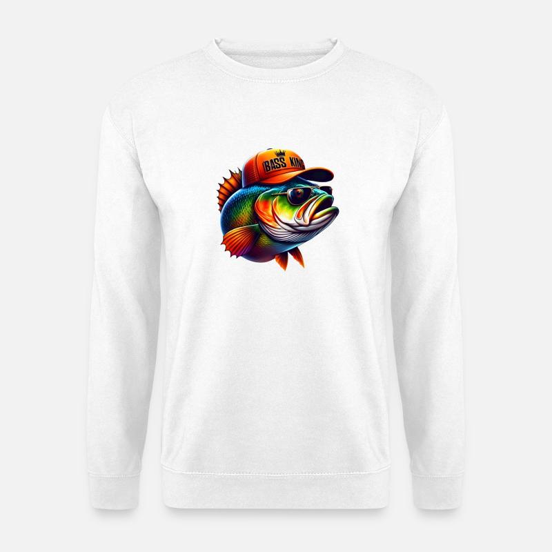 Gestreifter Barschkönig - Unisex Pullover - Weiß