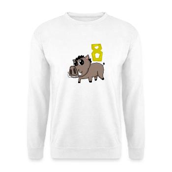 8. Geburtstag Motiv Wildschwein - acht Jahre alt - Unisex Pullover - Weiß - Vorne
