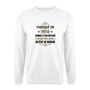 Made in 1974 Happy Birthday for 50 Years - Unisex Sweatshirt - white - Front
