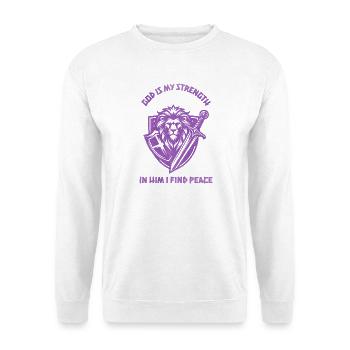 Löwenheld Kampfgeist Wappenshield Design - Unisex Pullover - Weiß - Vorne