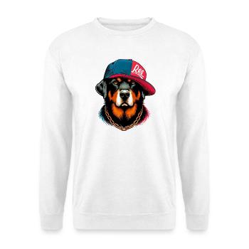 Hund mit Hut - Unisex Pullover - Weiß - Vorne