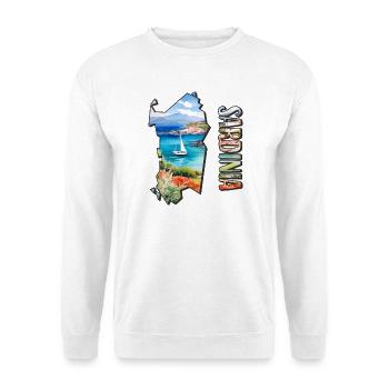 Watercolor Map Sardinia - Unisex Sweatshirt - white - Front