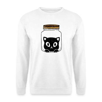 Katze Katzen Geschenkidee - Unisex Pullover - Weiß - Vorne