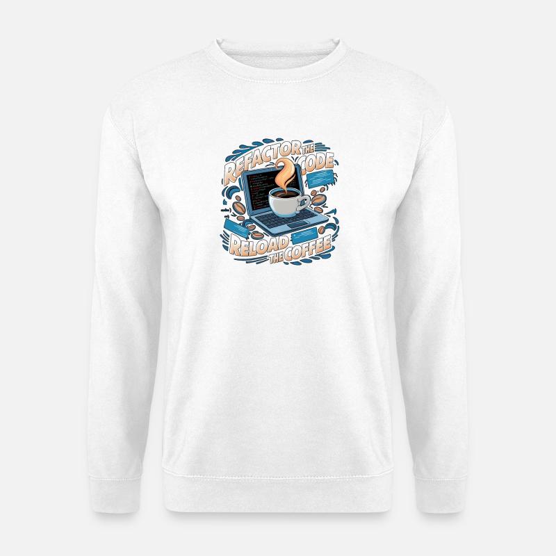 Programmers generate code from coffee - Unisex Sweatshirt - white