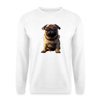 Pug Beige Dogs Love Carlin Little Cute Pug - Unisex Sweatshirt - white - Front