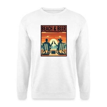 Beach & Beer Sunset Relaxation Couple Vacation - Unisex Sweatshirt - white - Front